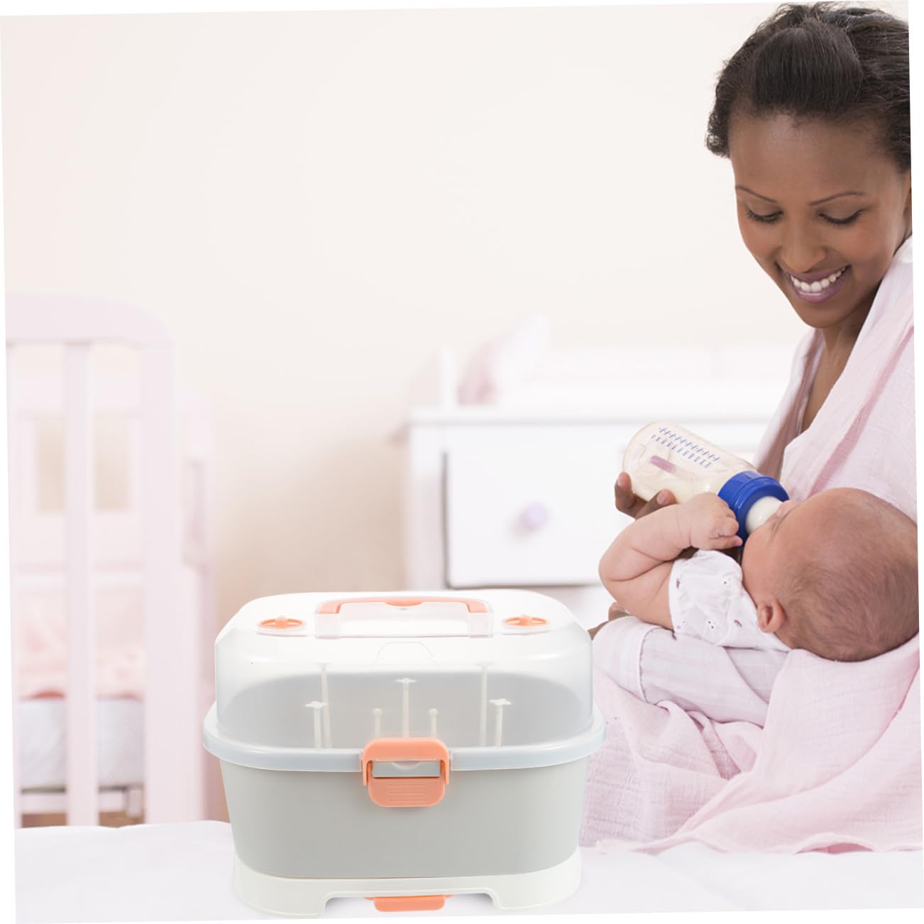 GALPADA Tragbare Aufbewahrungsbox für Babyflaschen aus PP mit Großem Fassungsvermögen für Schnuller Zuhause und Unterwegs