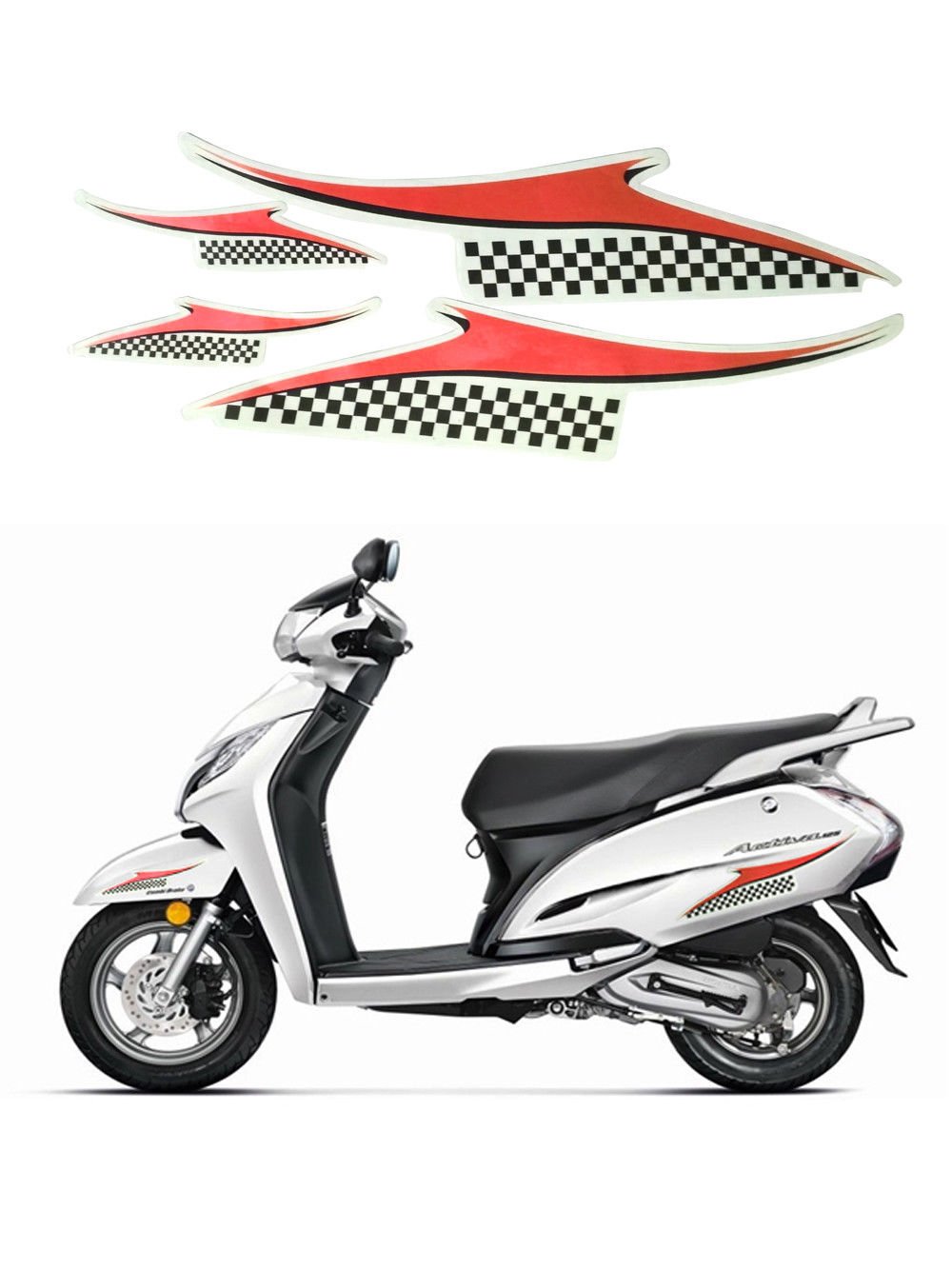 1 Set Scooter Graphics 2 Side Decal Sticker for TVS Pep,Zest,Jupiter,Wego  (Red) : Amazon.in: Car & Motorbike