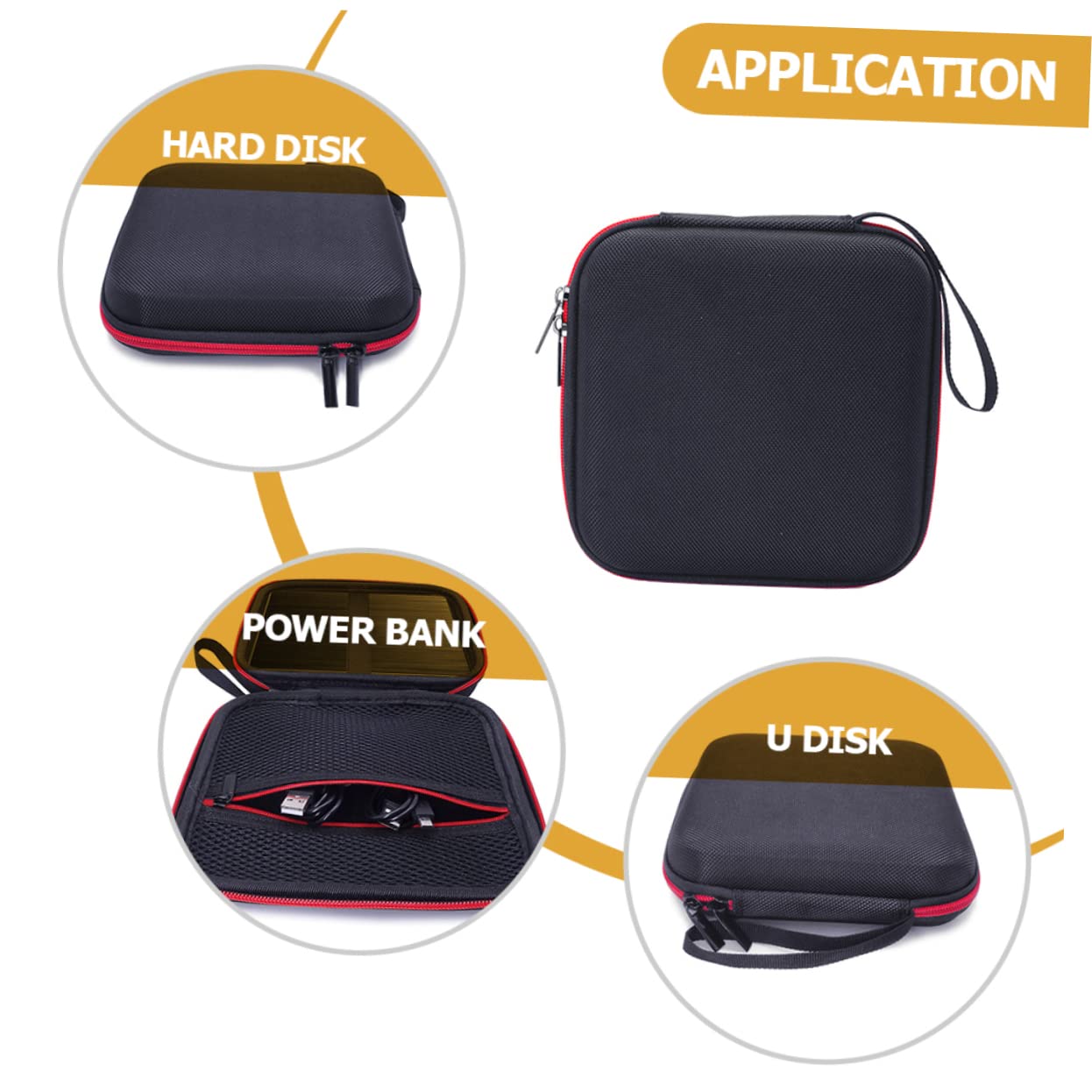Hemobllo 2pezzi Borsa Di Stoccaggio Per Power Bank e Cavi Dati Custodia Rigida Con Design Tracolla Per Accessori Digitali Compatibile Con Disk e Cuffie