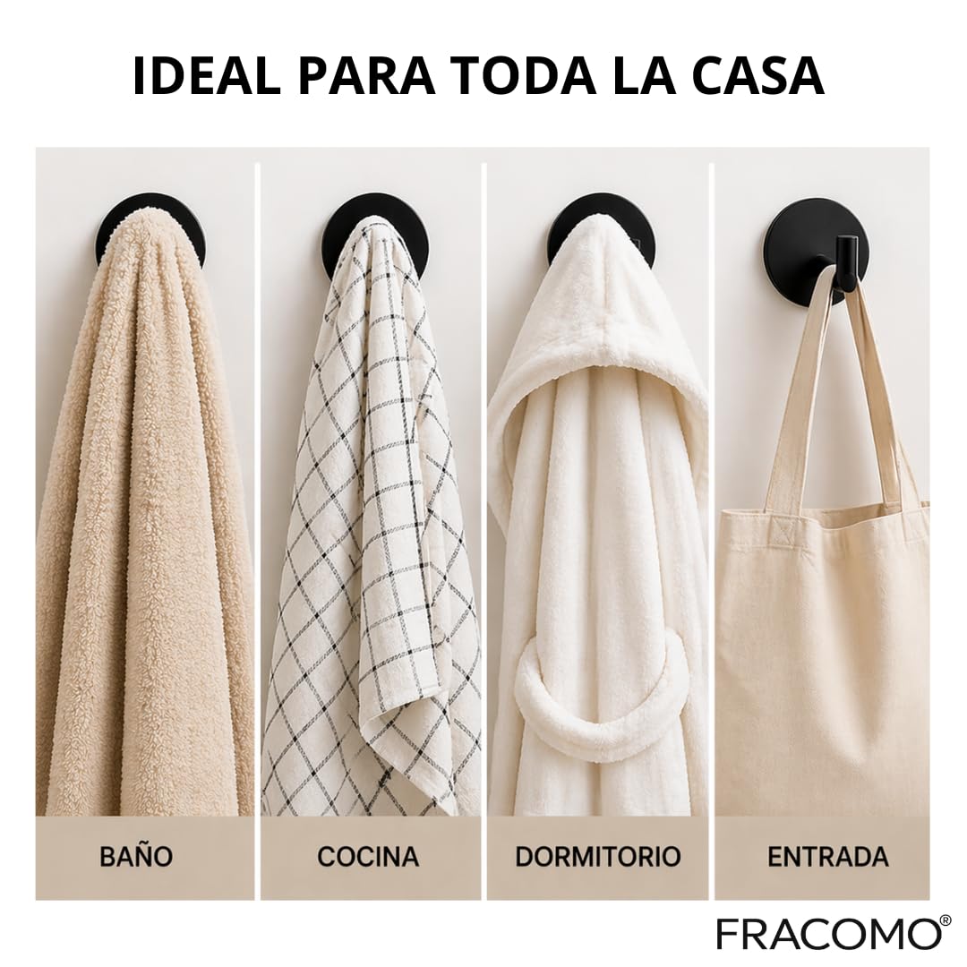 2 Ganchos Adhesivos de Pared Resistentes, Ganchos Baño sin Taladro Acero Inoxidable 304, Ganchos Impermeables Baño Antióxido, Ganchos Adhesivos Fuertes para Toallas y Colgador de Ropa Adhesivo