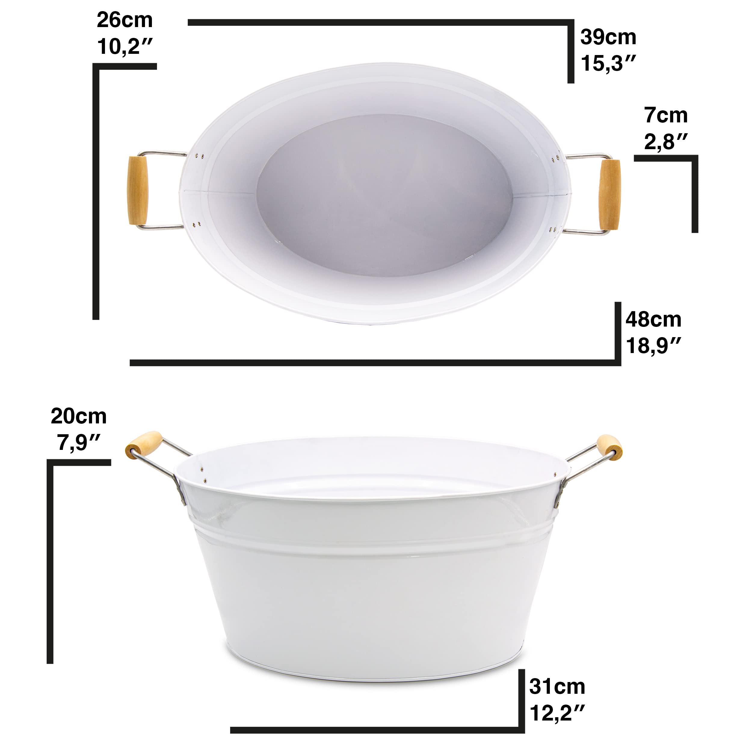 Bañera blanca – Cuenco para plantar – Jardín decorativo exterior – Bañera de agua Mini estanque Balcón Decoración