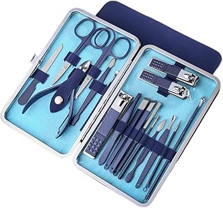 Kit de corte de uñas 18/12/10 / 7pcs Fresco azul Matte Texture Acero inoxidable Cojillas de uñas Set Beauty Pedicure Knife Professional Manicure Set Conjunto de clippers de uñas ( Color : 7206F )