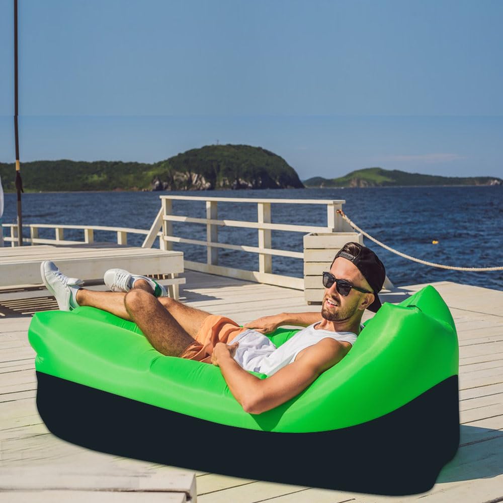 Canapé-lit Gonflable Topyond - Chaise Longue De Plage Imperméable Léger - Gonflage Facile Sans Pompe - Pour Piscine, Camping, Festival