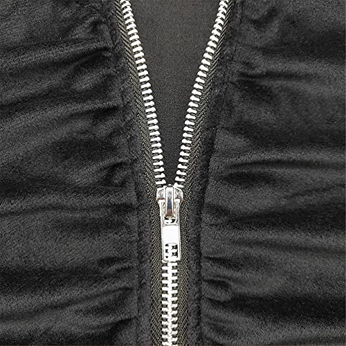 Weiyinhe Velour Tracksuit Womens Sweatsuits Velvet Track Suits For Women Set Sexy Two Piece Outfits Set Jogger Long Sleeve Black #TOP4