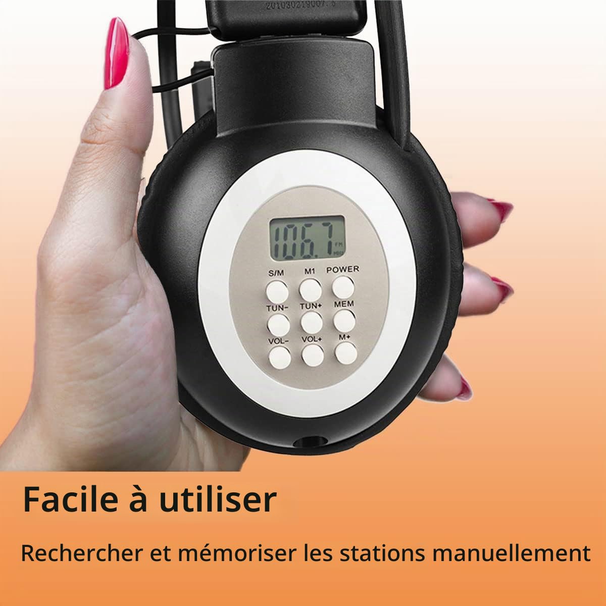Retekess TR101 Casque Radio FM, Petite Radio a Pile, Récepteur FM pour l'Interprétation Simultanée dans Les Grandes Conférences pour Étudiant, Cadeau de Noël