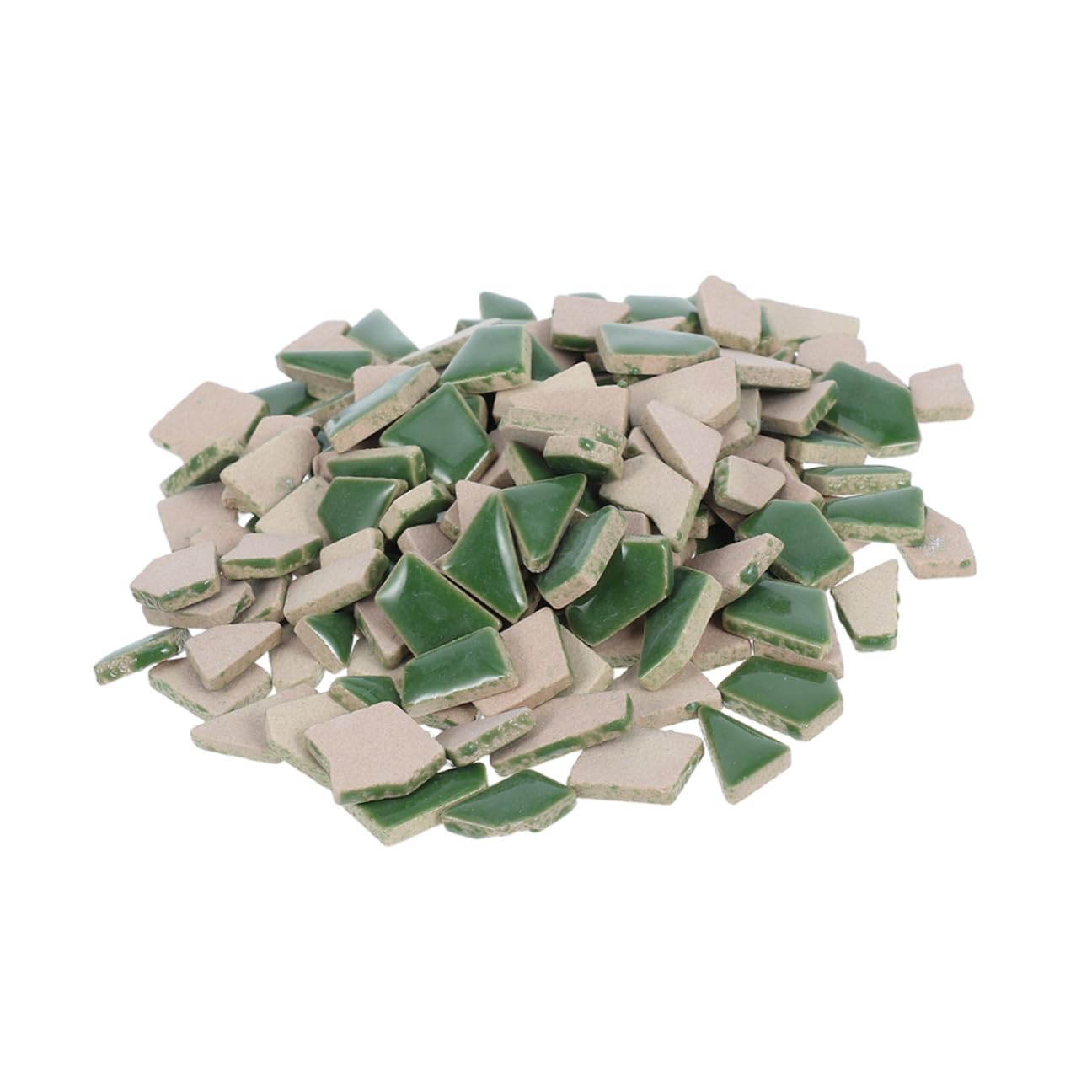 Mosaico de cerámica verde para proyectos DIY y decoración artística en el hogar