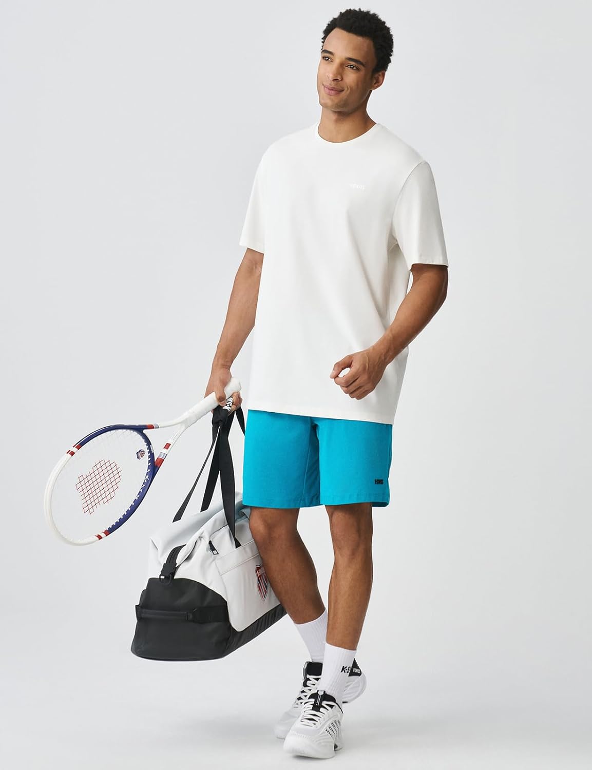 K-Swiss Men's Tennis Graphic T-Shirt - Silky Soft Premium Breathable Athletic Workout Short Sleeve Casual Tee