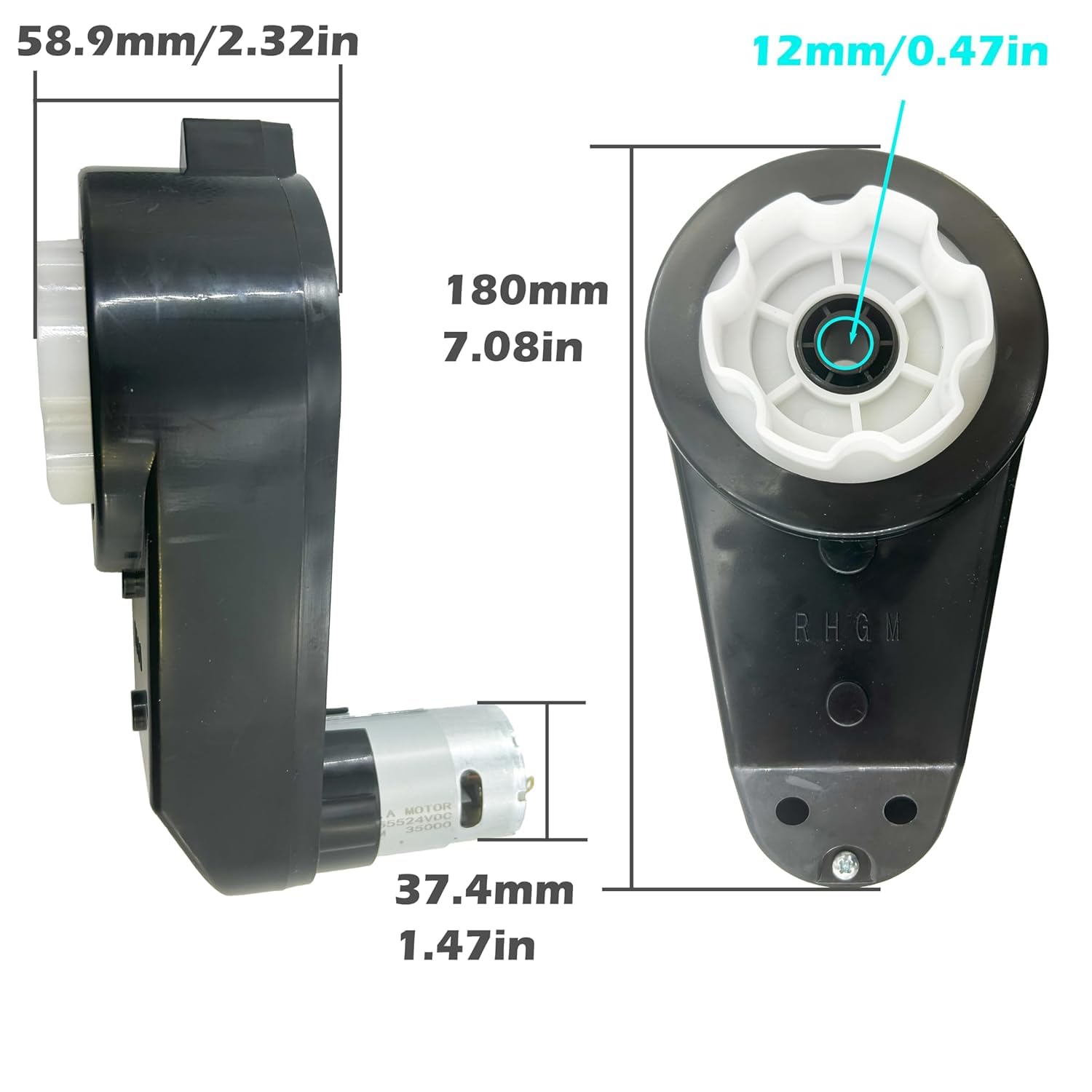 2PCS 12 Volt RS550 40000RPM Ride On Motor Upgrade,High-Speed 12V Ride On Gearbox Motor for Electric Vehicle Replace Parts,Universal Free Coupler - Image 4