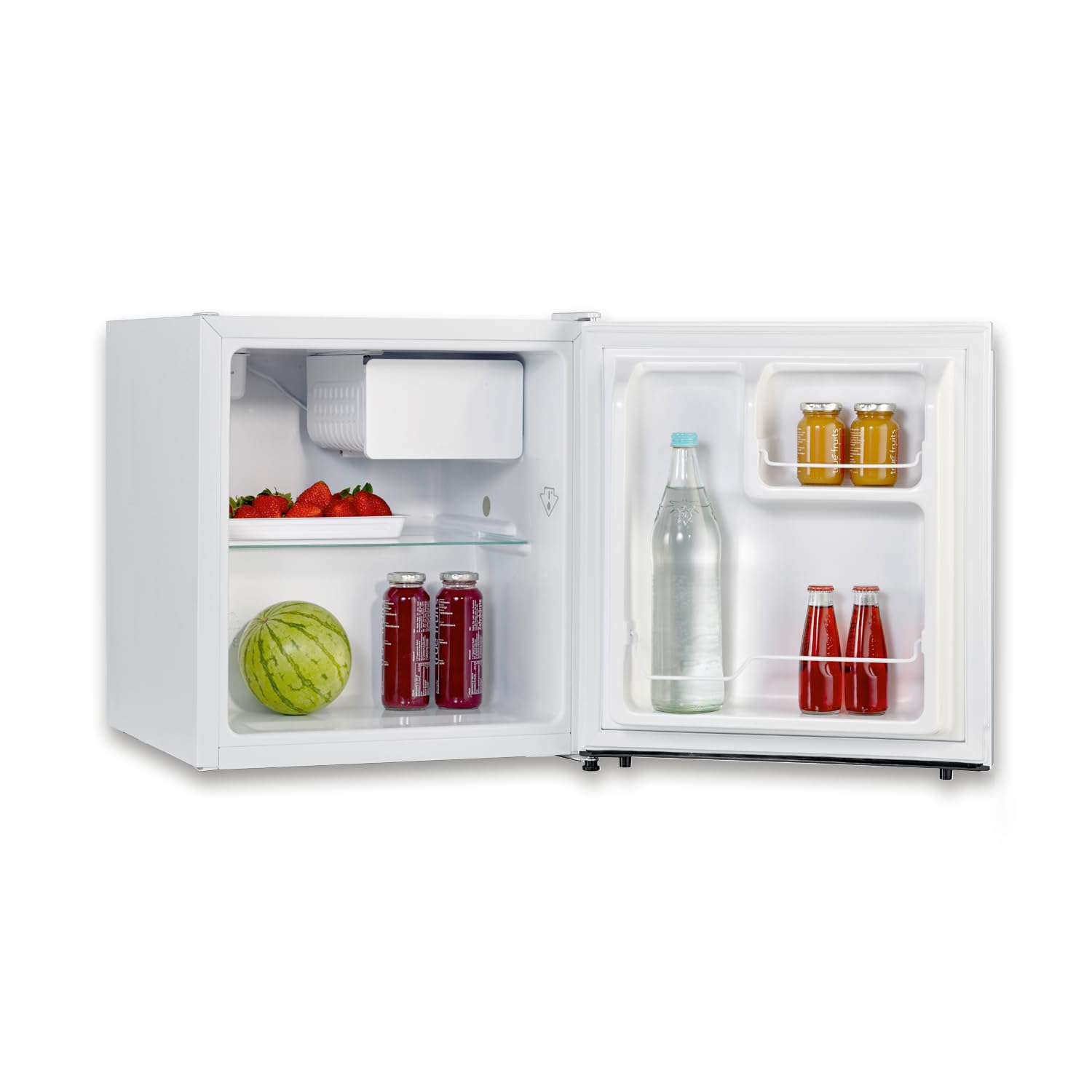 SEVERIN Mini nevera con compartimento de baja temperatura, nevera pequeña con estante intermedio, mini frigorífico de bajo consumo para hogares pequeños, 45 litros, blanco, KB 8877
