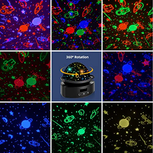 Moredig Lampada Proiettore Bambini, Proiettore Bambini Soffitto,Lampada Bambini Notturna, LED Colorful Light, 360 ° Rotation, for Birthday, Wedding, Room Decoration - Image 4