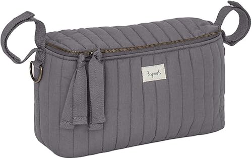 Miniatura 4 de 3 Sprouts Organizador universal acolchado para cochecito con 2 portavasos y correa de hombro ajustable en gris carbón
