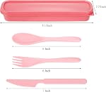 Nicunom 16 Pack Travel Utensils Set with Case, Reusable Wheat Straw Spoon Knife Fork Tableware, Portable Camping Cutlery Plastic Lunch Silverware Set Travel Picnic Utensil for Daily Use