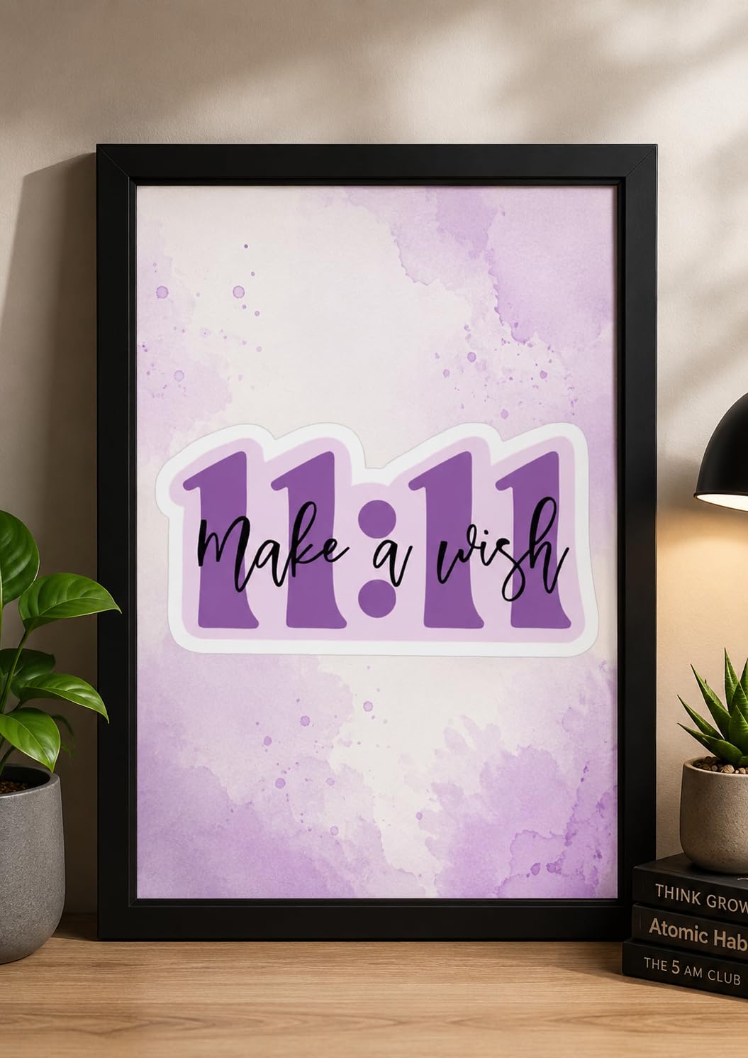11:11 Make a Wish Wall Frame | A4 Motivational Quote Wall Art | Black Framed Positive Affirmation Home Decor-image-15