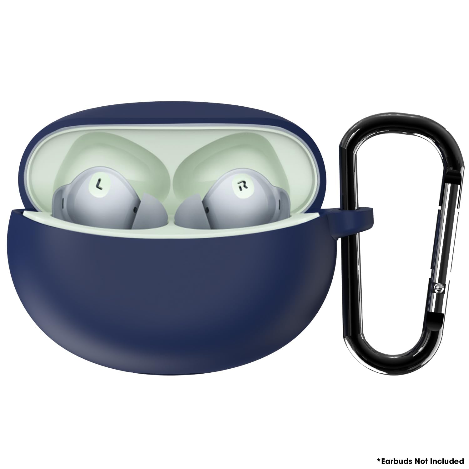 Sounce Earphone Case Cover Compatible for Oppo Enco Air 2 Pro, Soft Silicone Skin Case Cover Shock-Absorbing Protective Case with Keychain [Front LED Visible] (Blue)