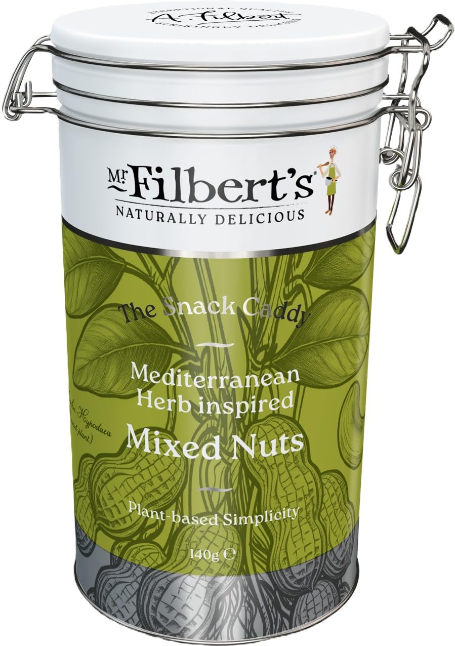 Mr Filbert’s Mediterranean Herb Mixed Nuts – 140g Sharing Bag | Gourmet Nut Selection with Rosemary & Thyme | Vegan, Gluten Free