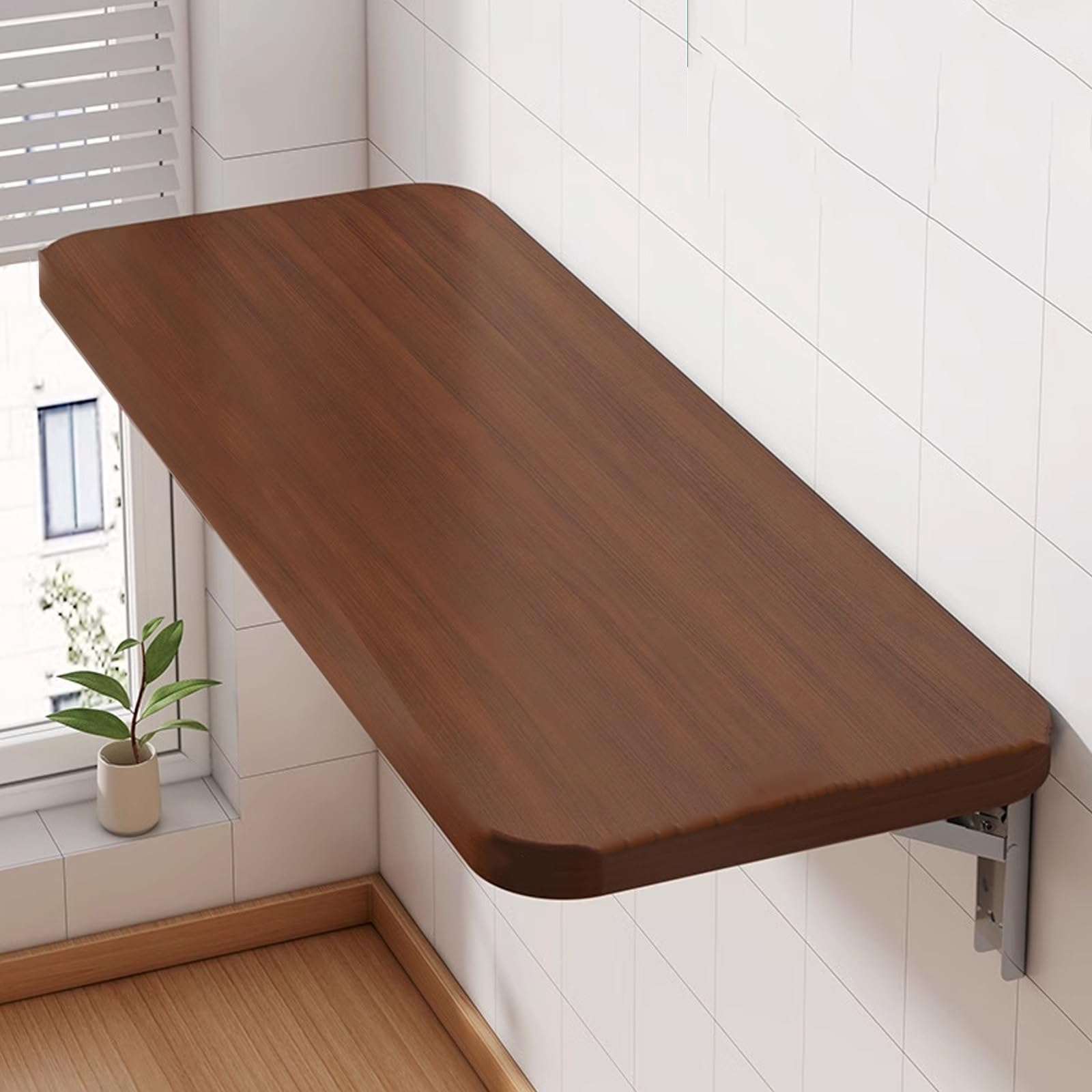 ZHANGGL Foldable Wall Table for Small Spaces - Solid Wood Floating Laptop Desk Wall Mounted for Apartment Study Bedroom Kitchen (100x40CM) - Space-Saving Design
