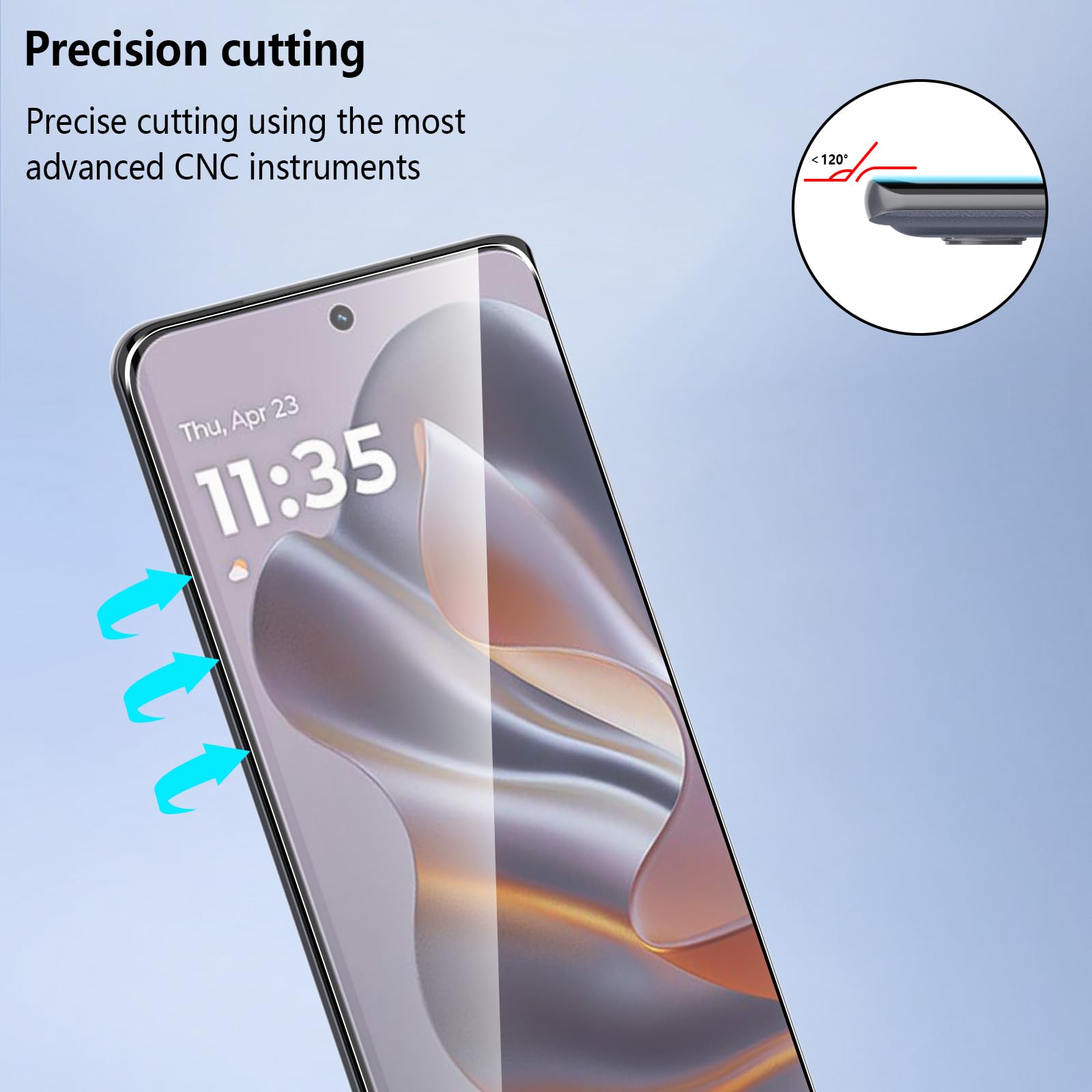 Pollachi [3 Pezzi Vetro Temperato per Motorola Moto Edge 50 Neo,Durezza 9H Anti Graffio,Anti-Impronte Senza Bolle,Pellicola Protettiva per Motorola Moto Edge 50 Neo