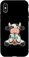 Vista 5 de iPhone 12 mini vaca beber té de burbujas lindos animales con estuche de té Boba