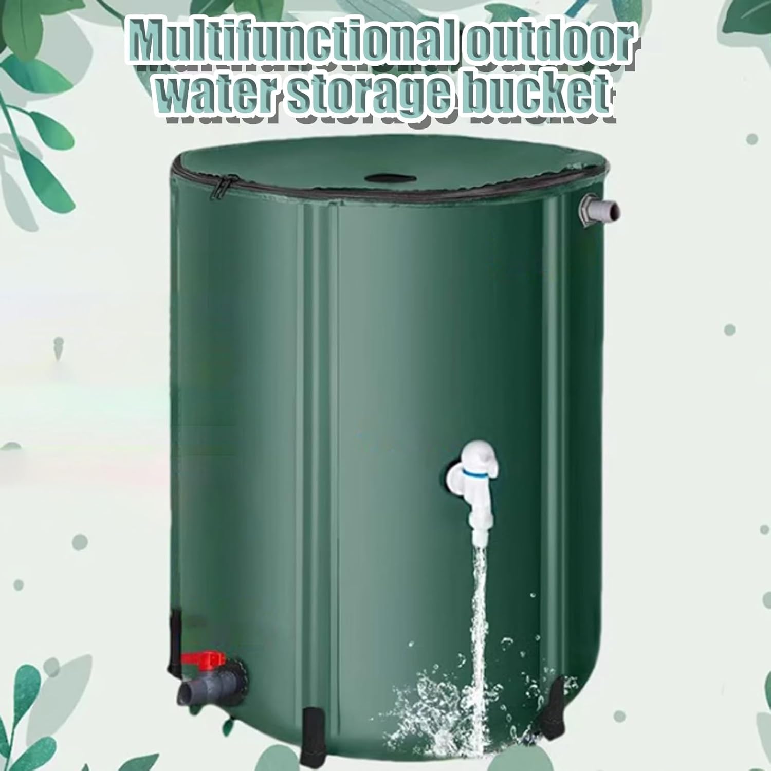 Rain Barrels，Rainwater Collection System，Collapsible Rain Barrel, Portable Water Storage Tank,PVC Folding Rainwater Collection Barrel,for Garden Outside Lawn(160L)
