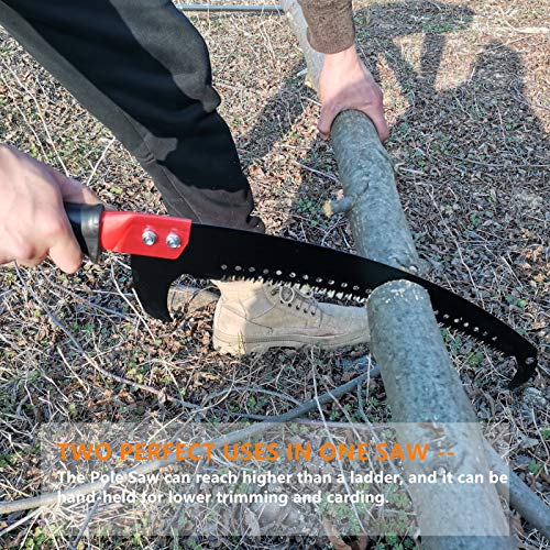 Manual Pruning Pole Saw - 18 Foot Hand Pruning Saw For Tree Trimming, High Reach Tree Pruner With Extension Pole #TOP3