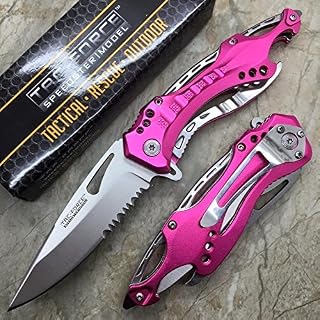 Tac-force Assisted Opening Linerlock Belt Clip Lady Pink Knife A/o Speed Rescue Glass