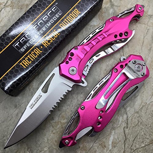 Tac-force Assisted Opening Linerlock Belt Clip Lady Pink Knife A/o Speed Rescue Glass