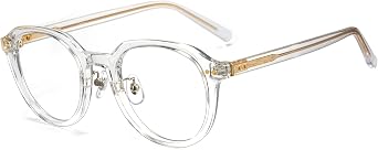 Cyxus Blue Light Glasses Women Men, Tr90 Round Frame, Reduce Eye Strain Anti-Migraine for Computer Office Study 8018