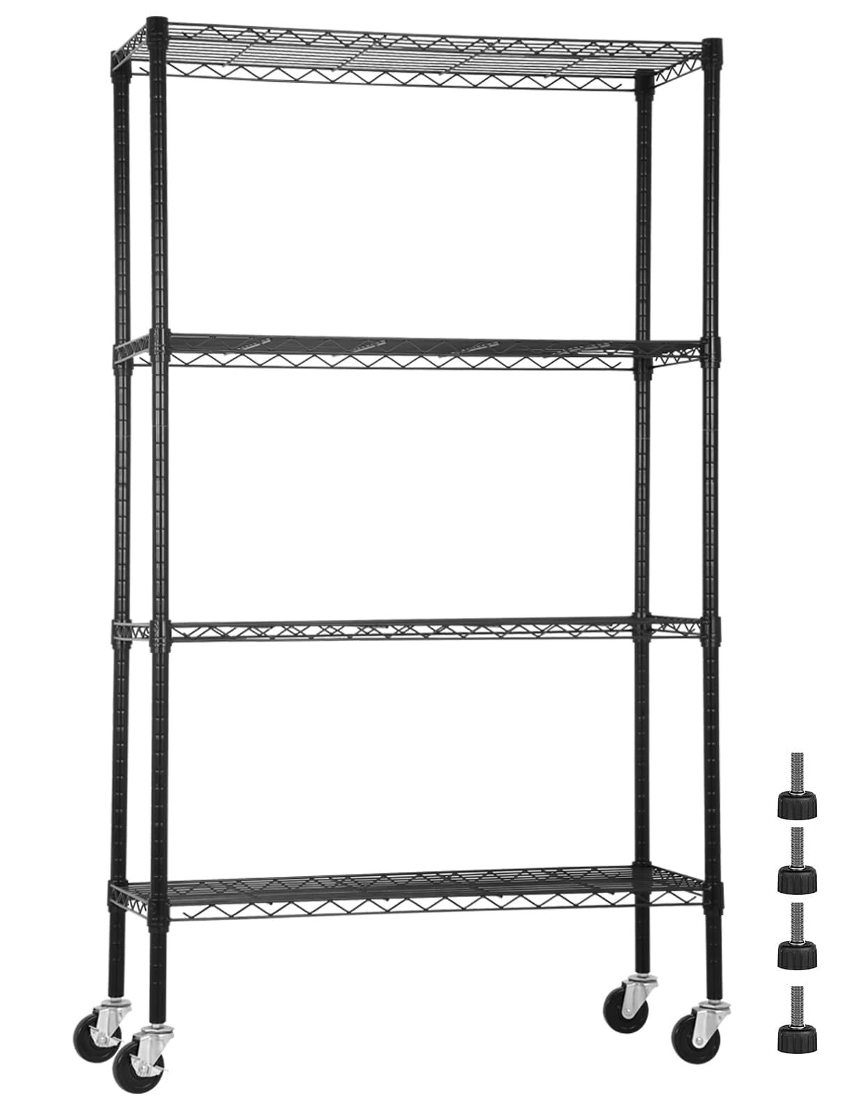 4 Tier Wire Shelving Unit with Wheels, 36 x 14 x 62 Heavy Duty