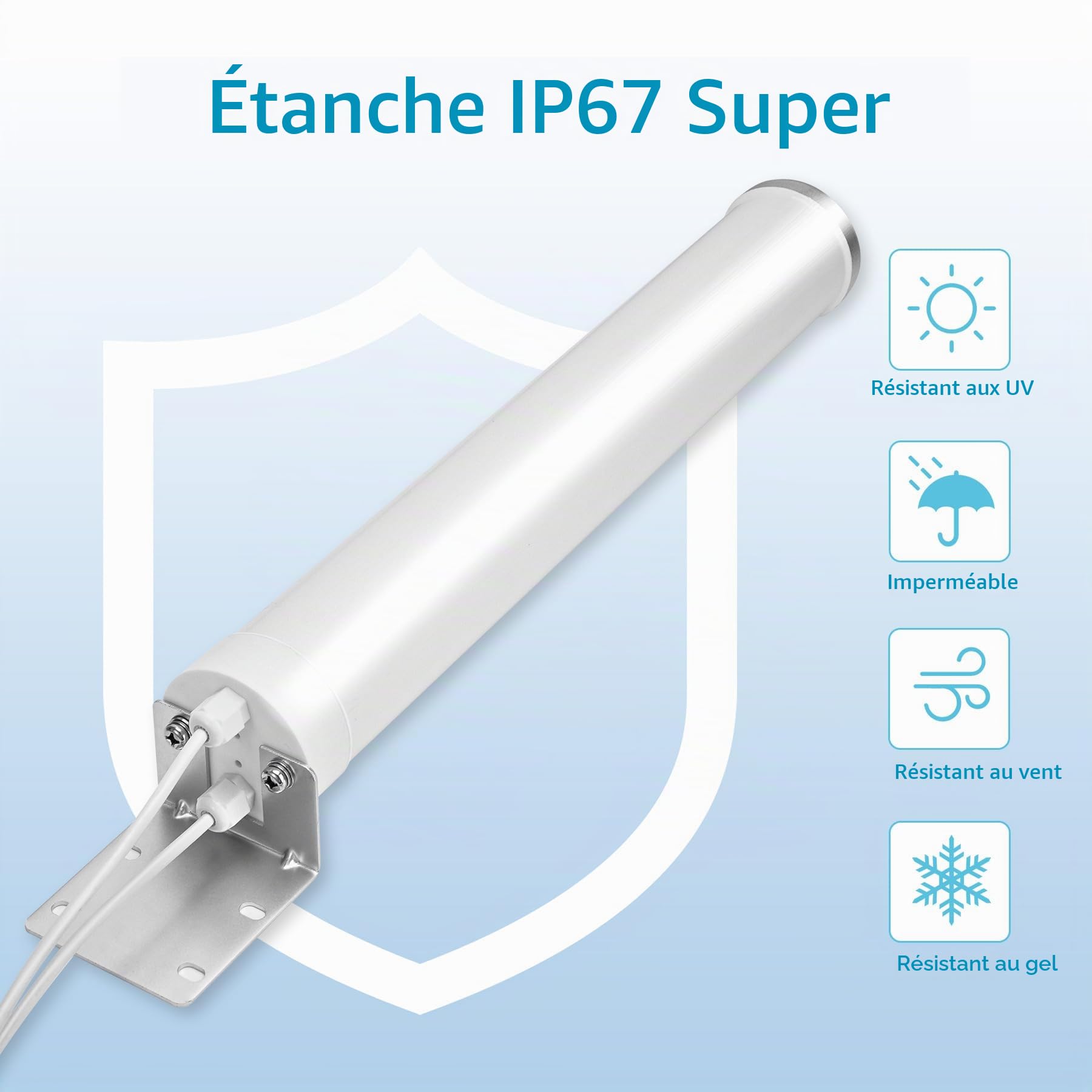 Antenne extérieure 4G LTE 5G, antenne MIMO externe 12 dBi 698-3800 MHz, compatible avec 4G LTE 5G M1 MR1100 Routeur TS9 SMA CRC9 Adaptateur jusqu'à 15 km
