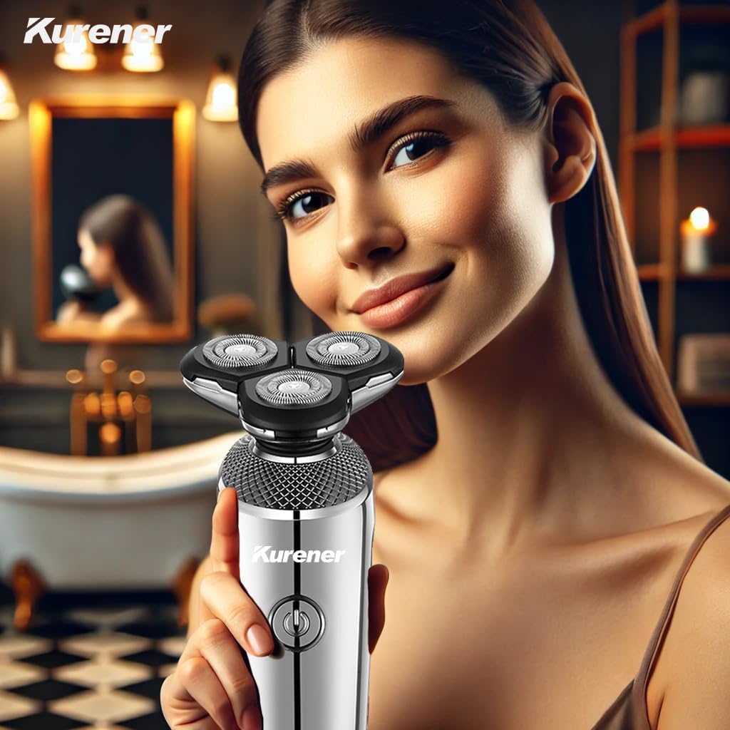 Electric Razor for Men, Kurener Electric Shaver for Men, Rechargeable Wet/Dry Shaver with Nose Trimmer Sideburns Trimmer - Image 6