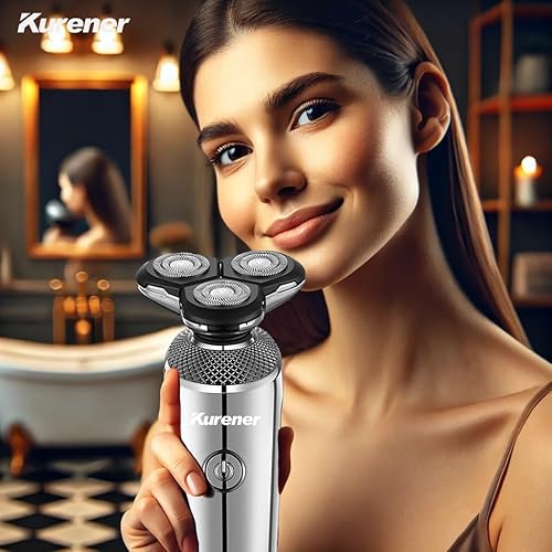 Miniatura 6 de Maquinilla de afeitar eléctrica para hombres, afeitadora eléctrica recargable en húmedoseco con recortador de nariz y patillas