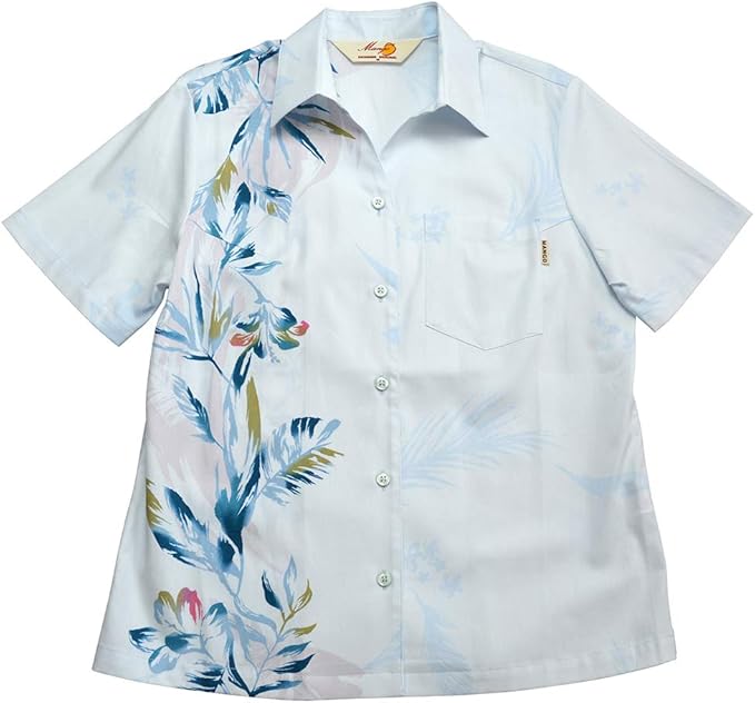 Amazon かりゆしウェア フラワーキャンプ スキッパーレディース かりゆしウェア リゾート 沖縄 結婚式 ビジネス Mango Plus マンゴ プラス シャツ ブラウス 通販