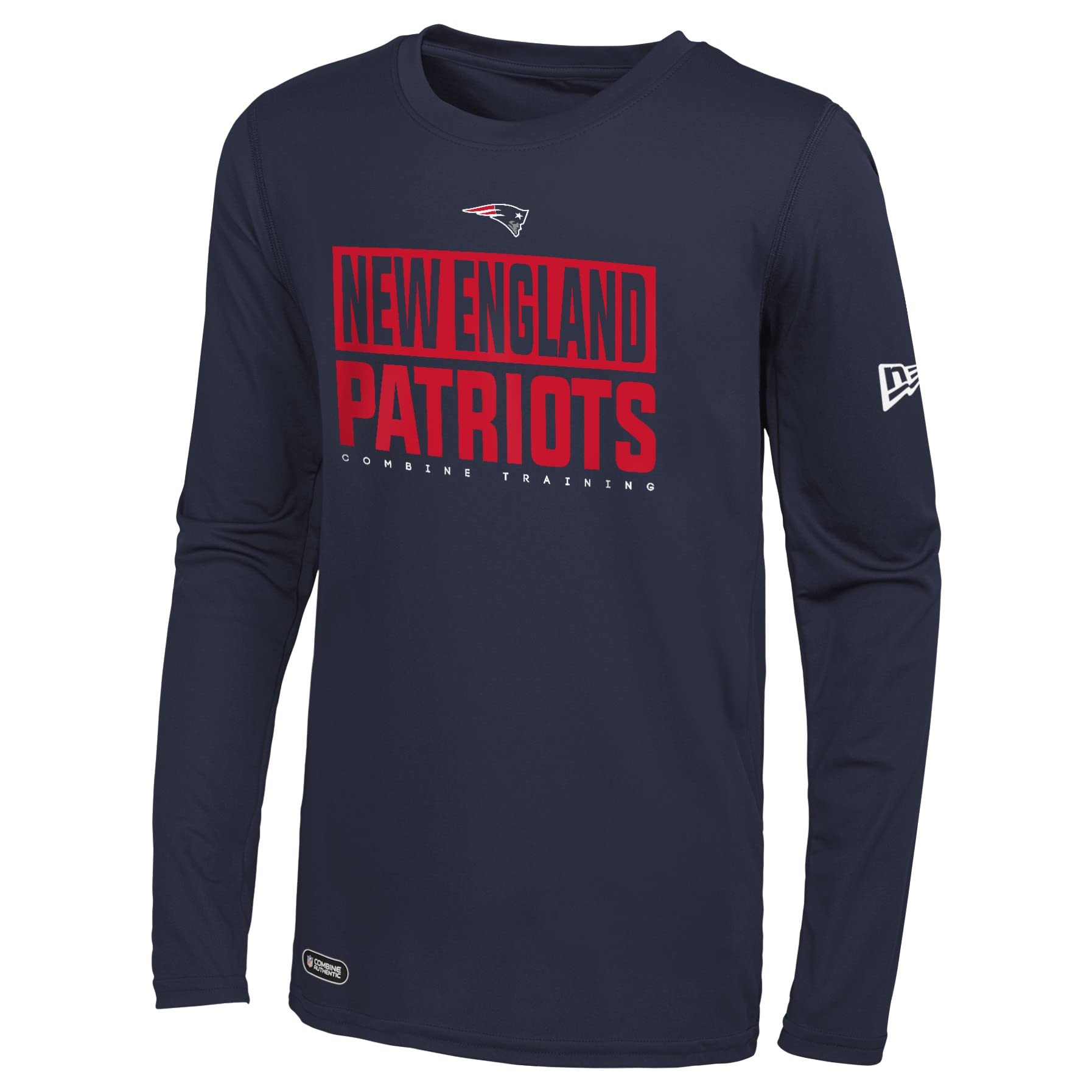 New Era NFL Men's Offsides Long Sleeve Dri Tek Tee - New England Patriots, Small