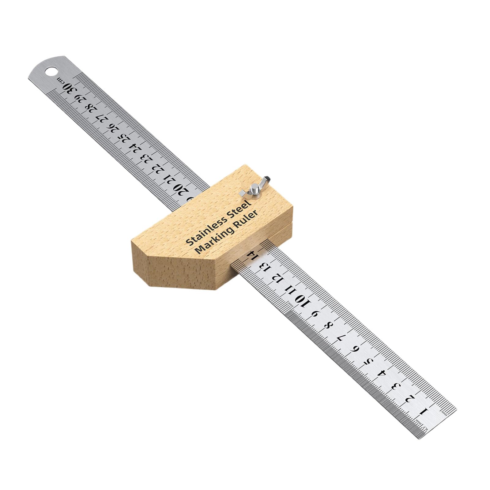 Stainless Steel Multiple Scale Marking Ruler for Precisions Woodworking and Projects with Nonslip Grip Woodworking Marking Ruler
