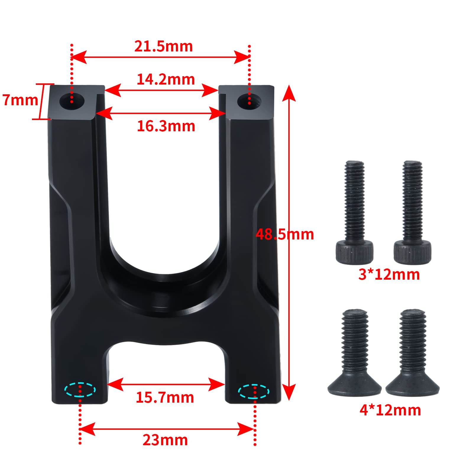 JGGZONE RC Metal Motor Mount Bracket Fixed Stand Aluminum Center Differential Mount Front Fixing Frame Compatible with 1/7 Arrma Felony Infrection V2 6S RC Car Upgrade Parts