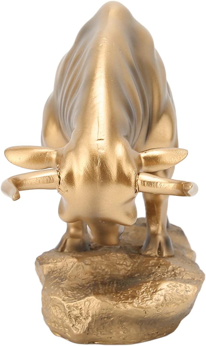 ゴールドレジン ブル彫刻 風水 幸運 丑 置物 彫刻 ホームデコレーション キャリアと富の幸運 創業祭！クーポン配布中！！即納！風水的 幸運を呼ぶ  ブロンズ製（チャージング・ブル）金色の雄牛の置物彫像 牡牛彫刻 開運ギフトウォールストリート/証券相場上昇グッズ ...