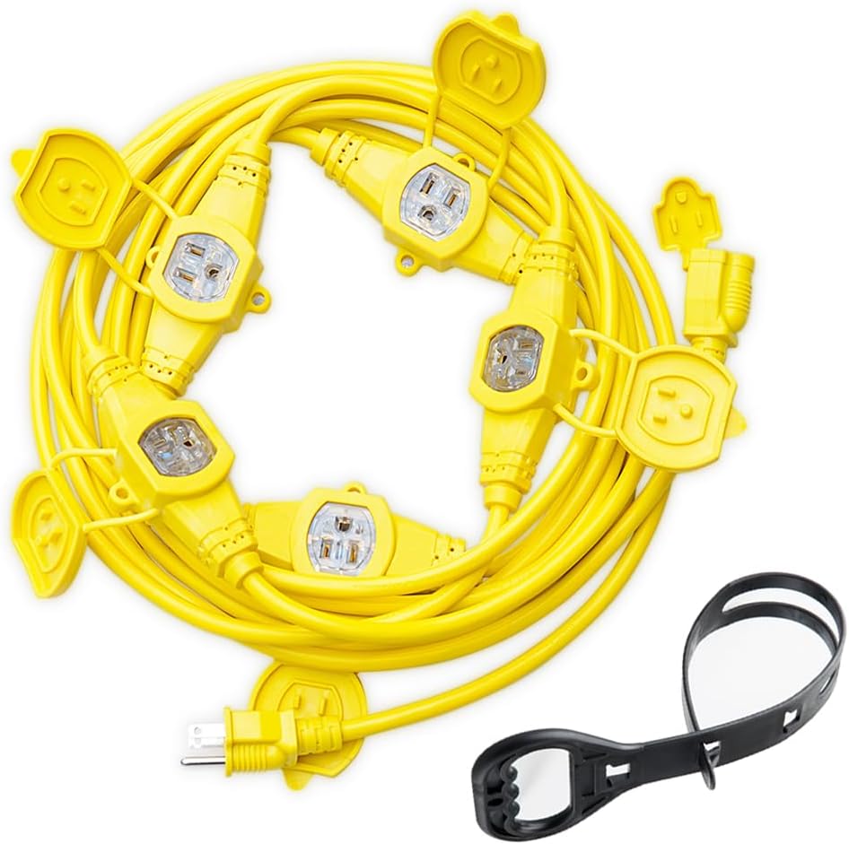 Yodotek 25FT 14 Gauge Multi Indoor/Outdoor Power Extension