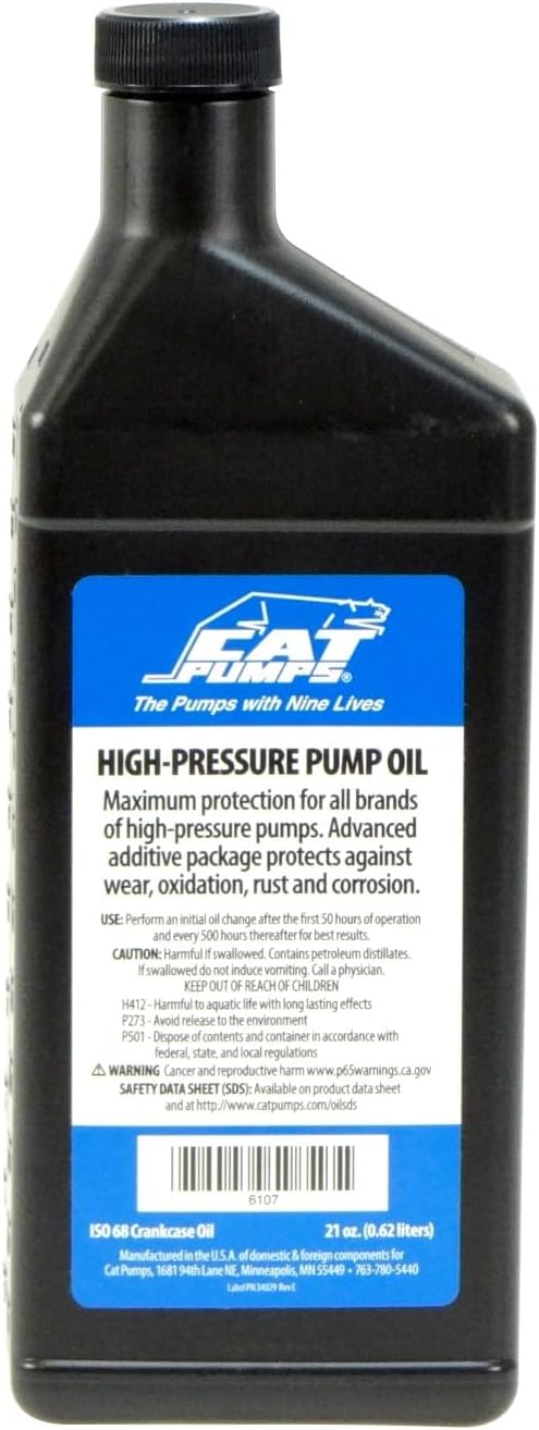 HydroMist Pump Oil, Lubricating Oil for Regular Maintenance of All HydroMist Pumps, Compatible with Cool Zone USA Industrial-Strength Portable Systems, Premium-Quality Pump Saver Oil ISO-68, 21 Oz.