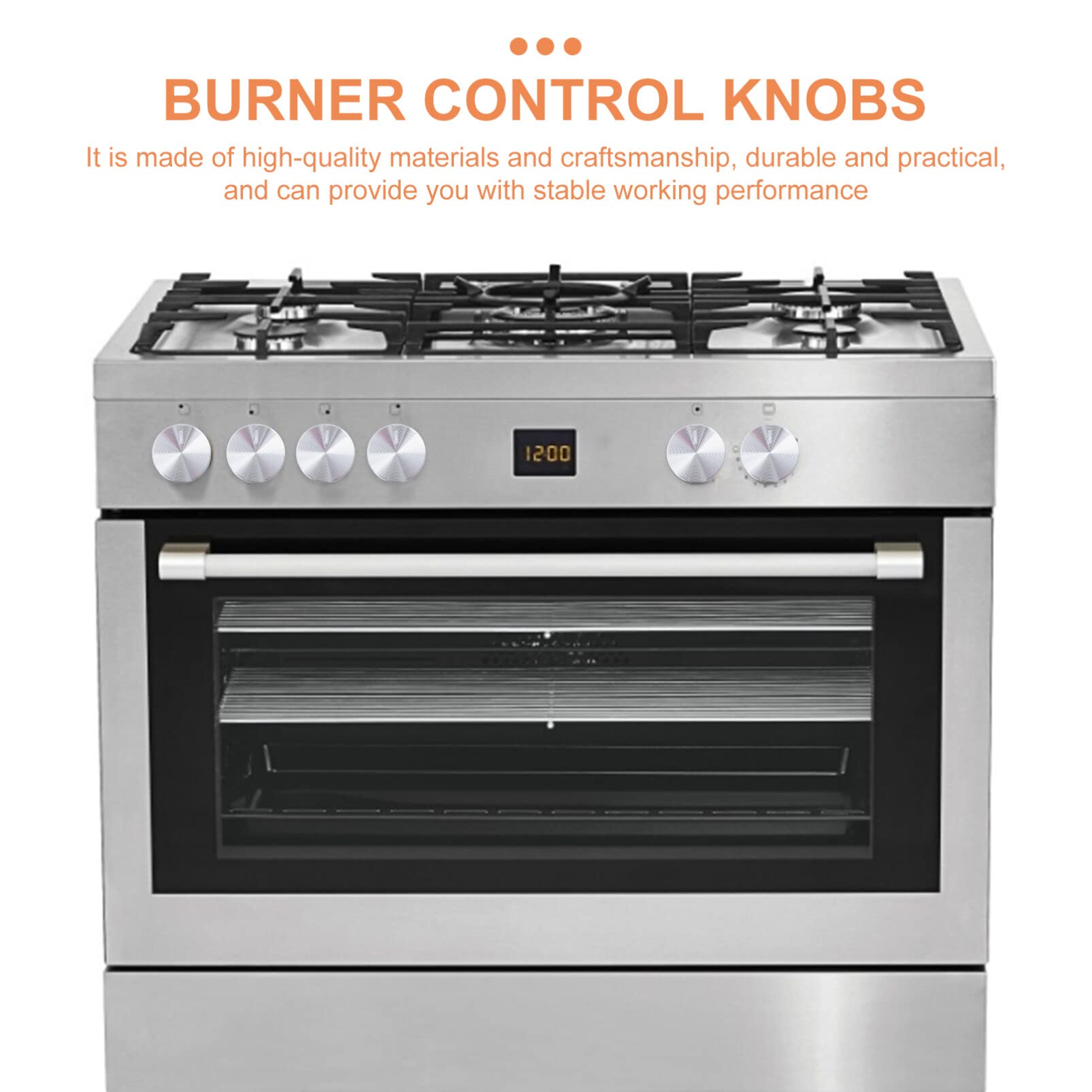 Manopole Fornello A Gas 5 Pezzi - In Lega Alluminio - Per Sostituzione - Colore Argento - Foto 2