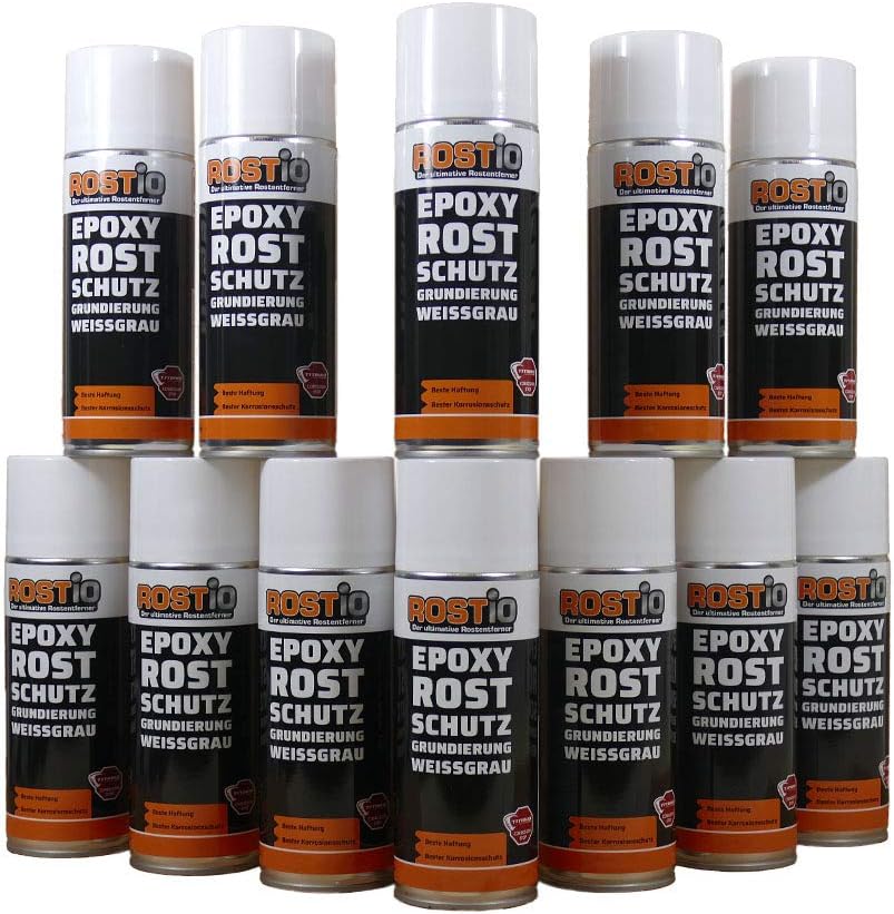 Rostio Epoxy Primer 1K EP Rust Protection Primer Spray Corrosion Protection Primer Primer Rust Protection Quick Drying (Pack of 12)