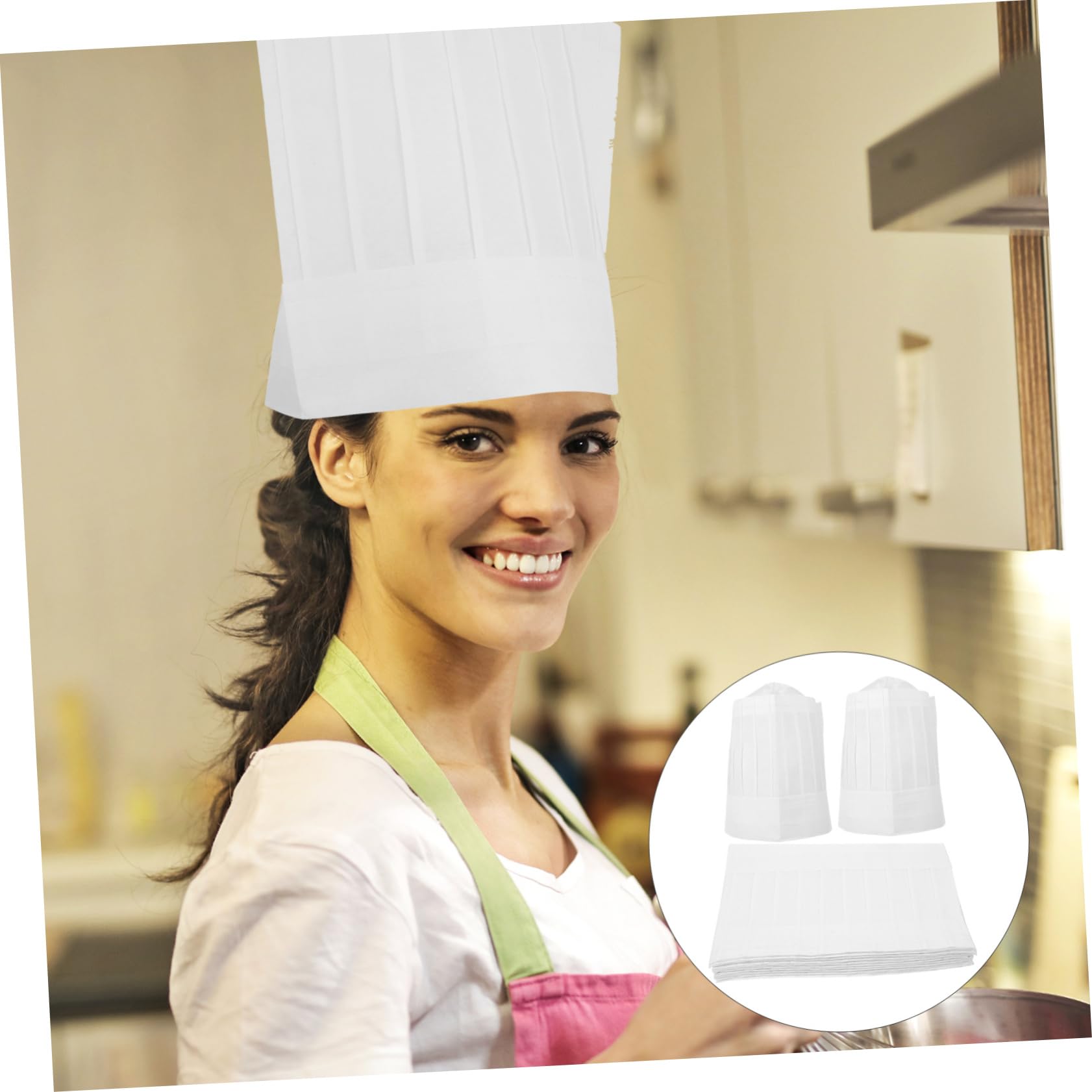 20piezas Gorros De Chef Desechables De Papel Unidades para Cocinar Gorros para Restaurantes y Hoteles