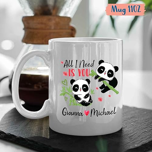 Miniatura 10 de Taza de café con nombre inicial personalizable, regalo de panda para ella, regalo de panda para él, taza de té de panda personalizada con nombre,
