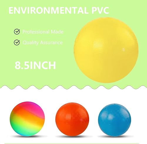 Miniatura 2 de YNHFIFI Pelota de patio de recreo, 8.5 pulgadas Kickball para niños y adultos, para interiores y exteriores, pelota de balón cuadrada, juego de