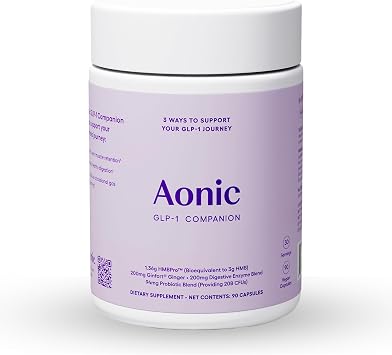 AONIC GLP-1 Companion Supplement with HMBProTM, Probiotics & Ginger, 90 Caps