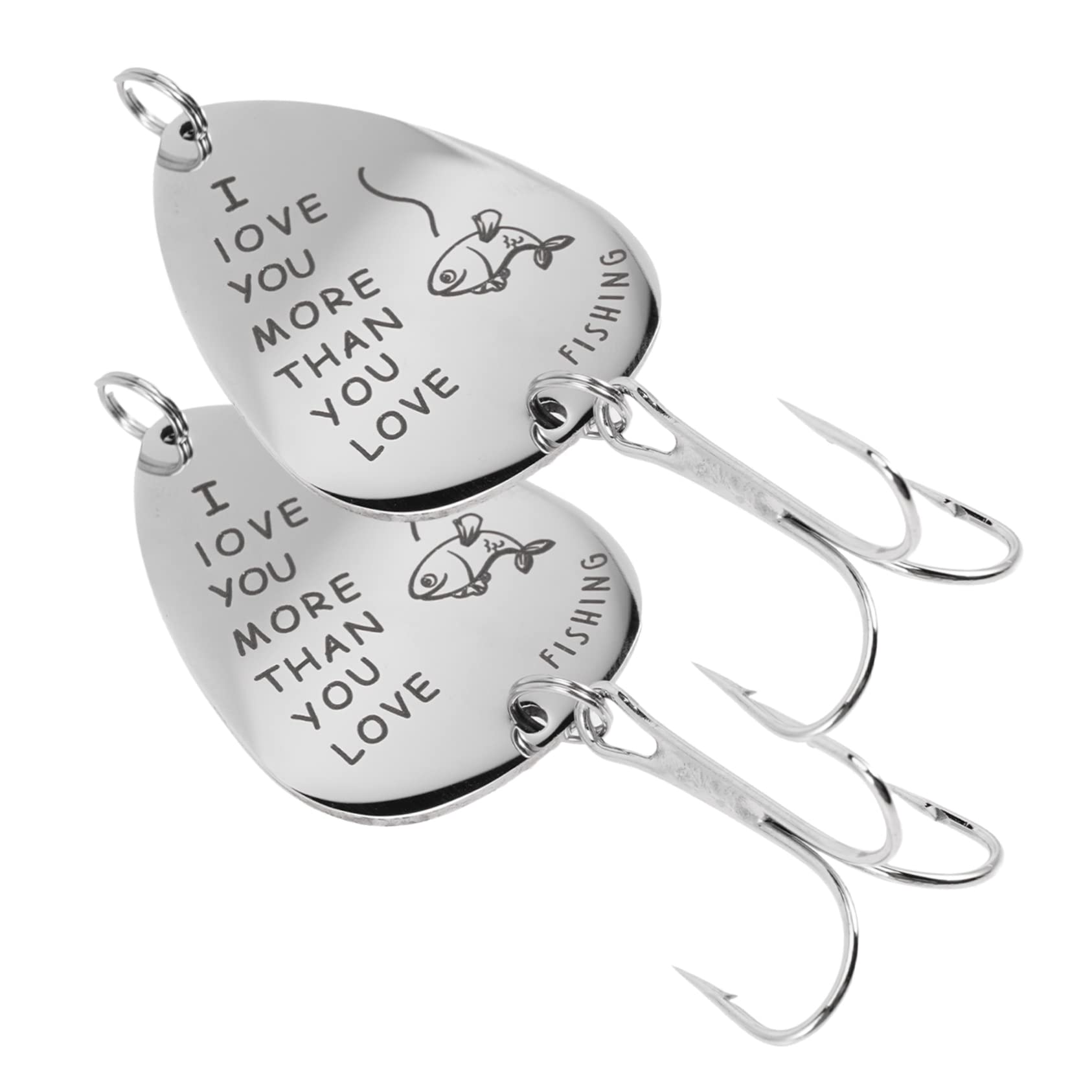 SUPVOX 8piezas Anzuelos De Pesca Decorativos De Inoxidable Multiuso y Portátiles para Viajes para Padres y Abuelos El Día del Padre y San Valentín
