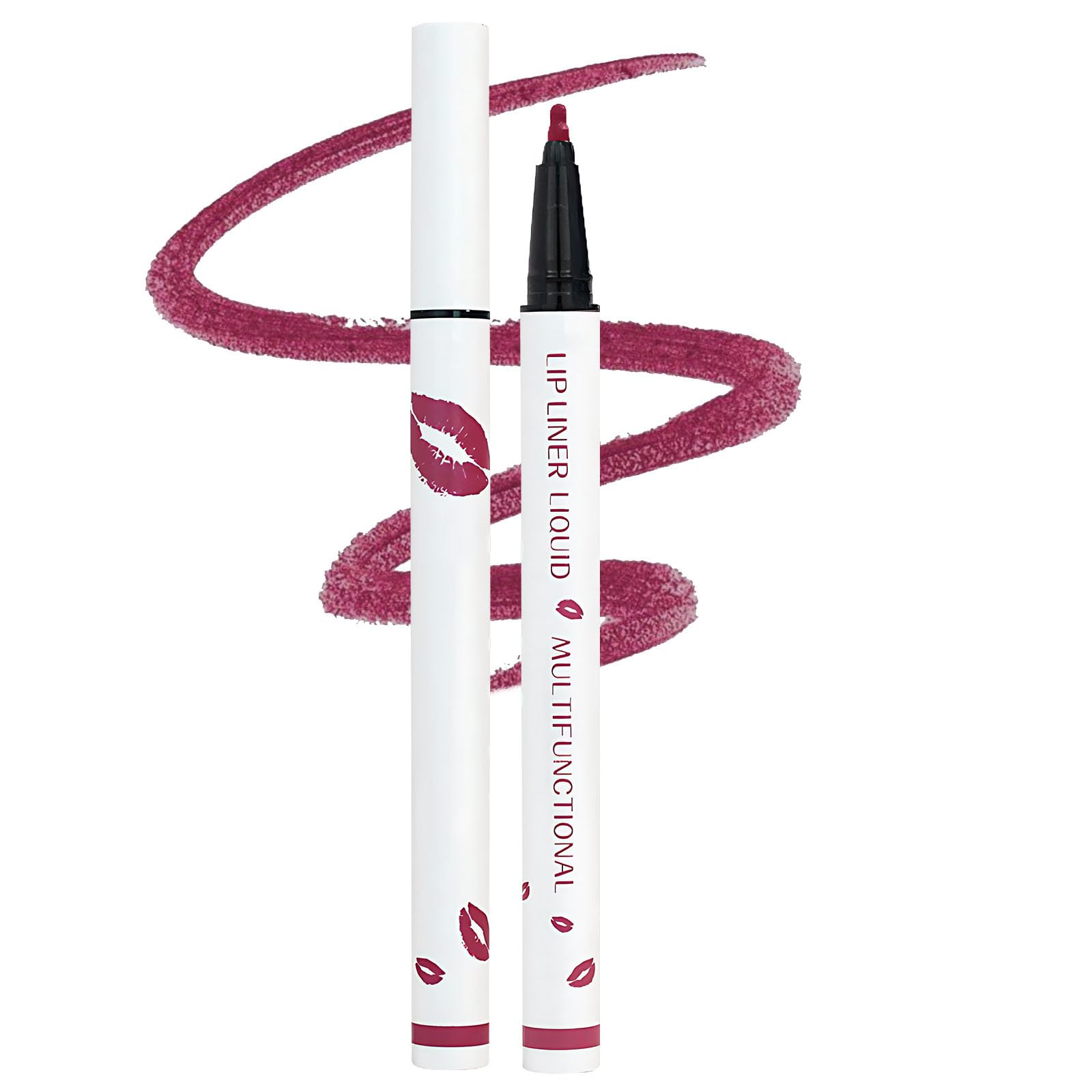Longwear Liquid Lip Liner, 2025 New 2-in-1 Lip Liner Liquid Pen, Waterproof Long-Lasting Matte Liquid Lipstick for Women (02)