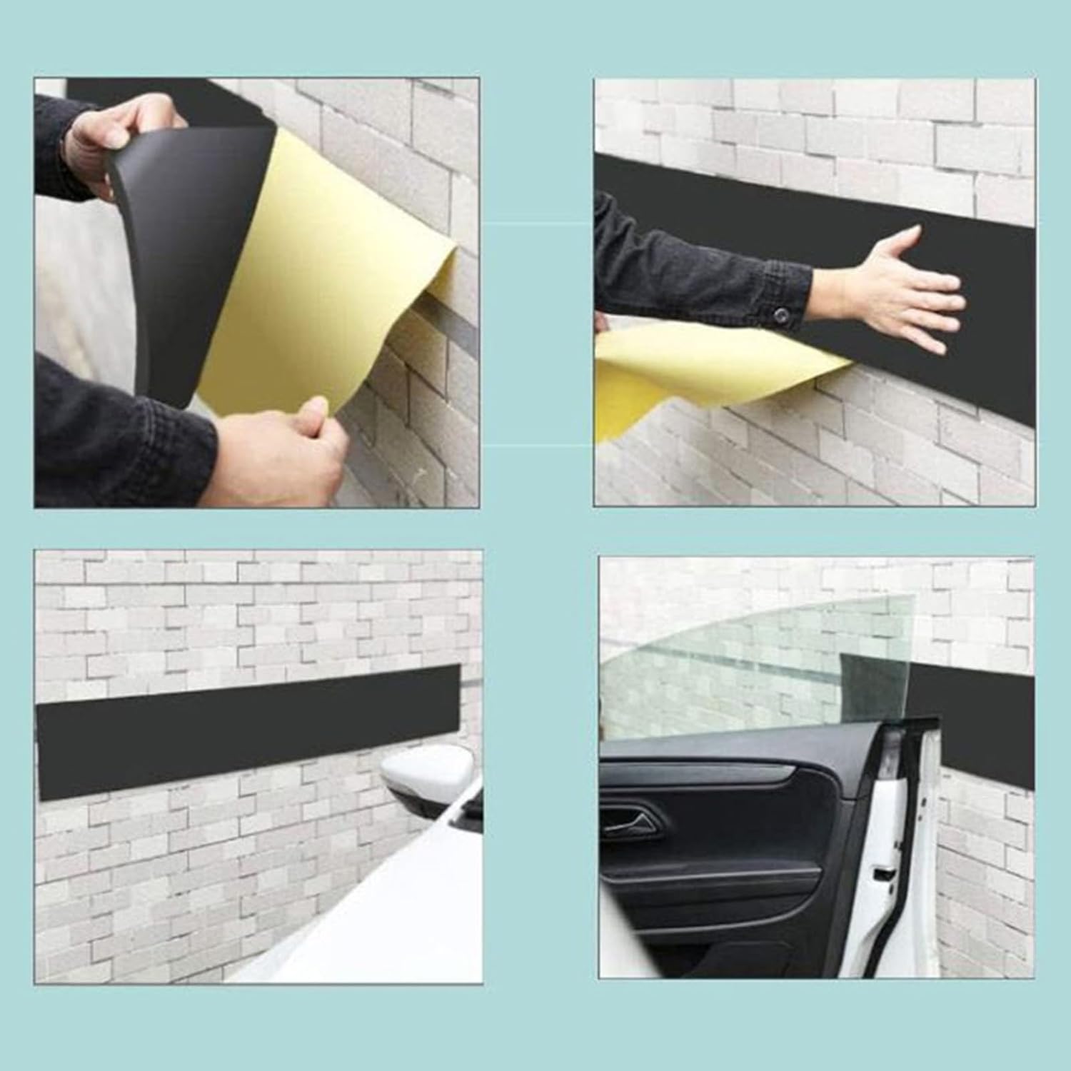4Pcs Garage Wall Protectors, Self-Adhesive, Bumper Protections, Protections, Garage Cushion, Door Edge Wall Bumper Guards for Furniture