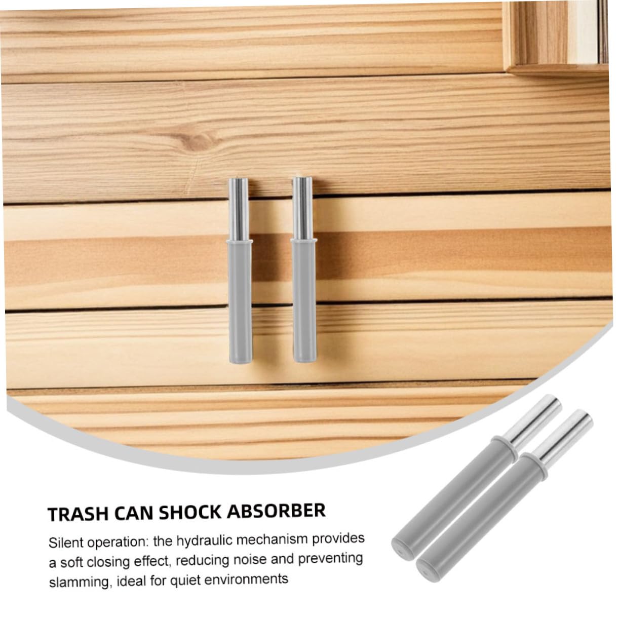 2pcs Trash Can Damper Replacement Stainless Steel Soft Closing Device for Kitchen Quiet Operation Finger Protection for Household Trash Bins and Versatile