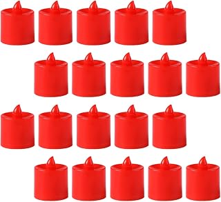 SOIMISS 20 Piezas Luz De Vela Llevada Vela Sin Perfume Velas Led Sin Velas Candelita Sin Candelitas Sin De Boda Led Rojas Pequeñas Rojo El Plastico