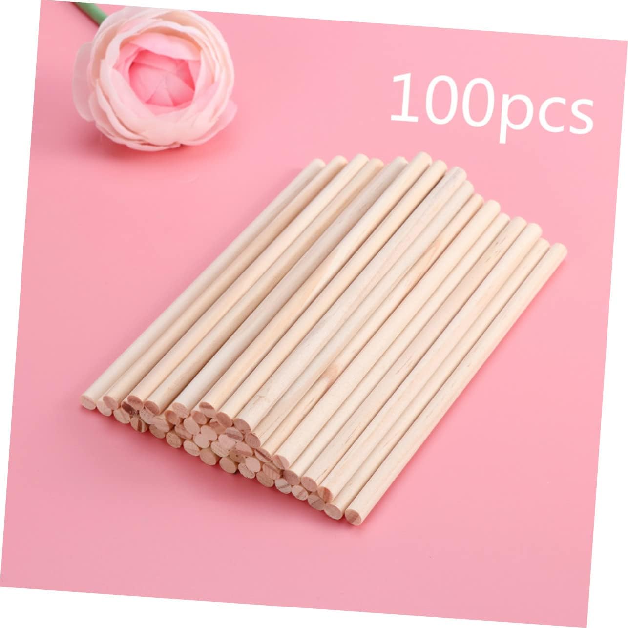 100Pcs Pine Round Wooden Dowel Rods for Crafts and Woodworking DIY image 3